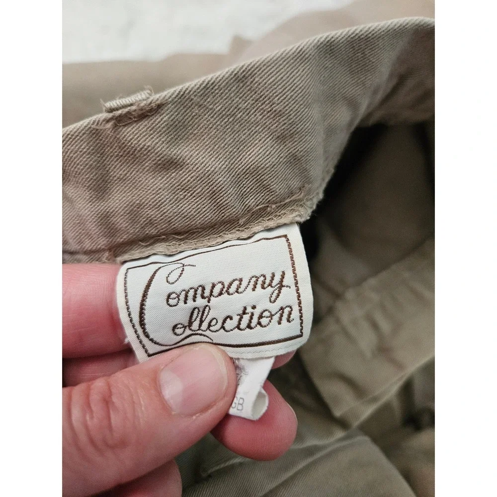 Vtg Company Collection Khaki Pleated High Rise Pants Size 12 Neutral Casual Work